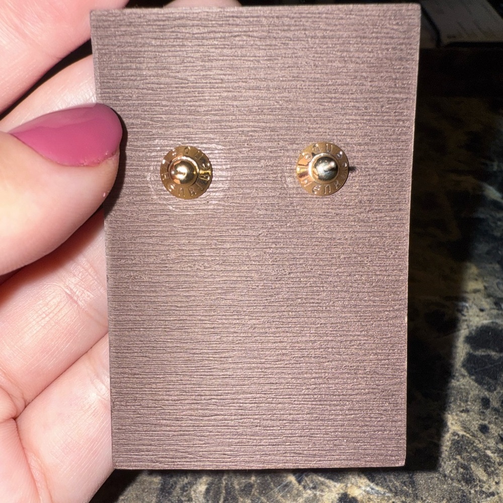Henri Bendel Gold & Crystal Squiggle Earrings - Picture 5 of 7